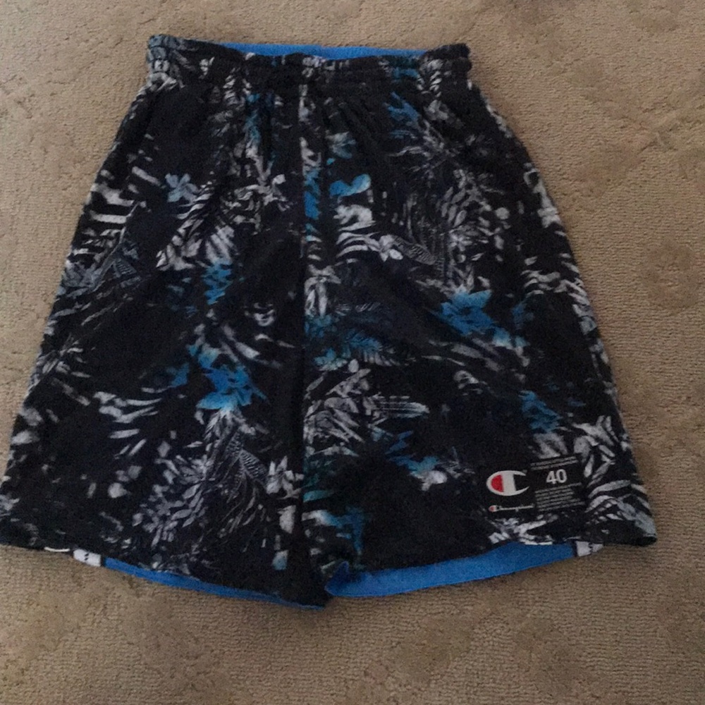 Black/Blue Reversible Champion Shorts